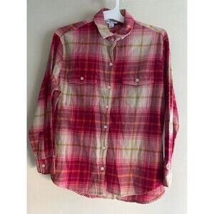 NWT Old Navy Women’s Pink Plaid Flannel Boyfriend Shirt
